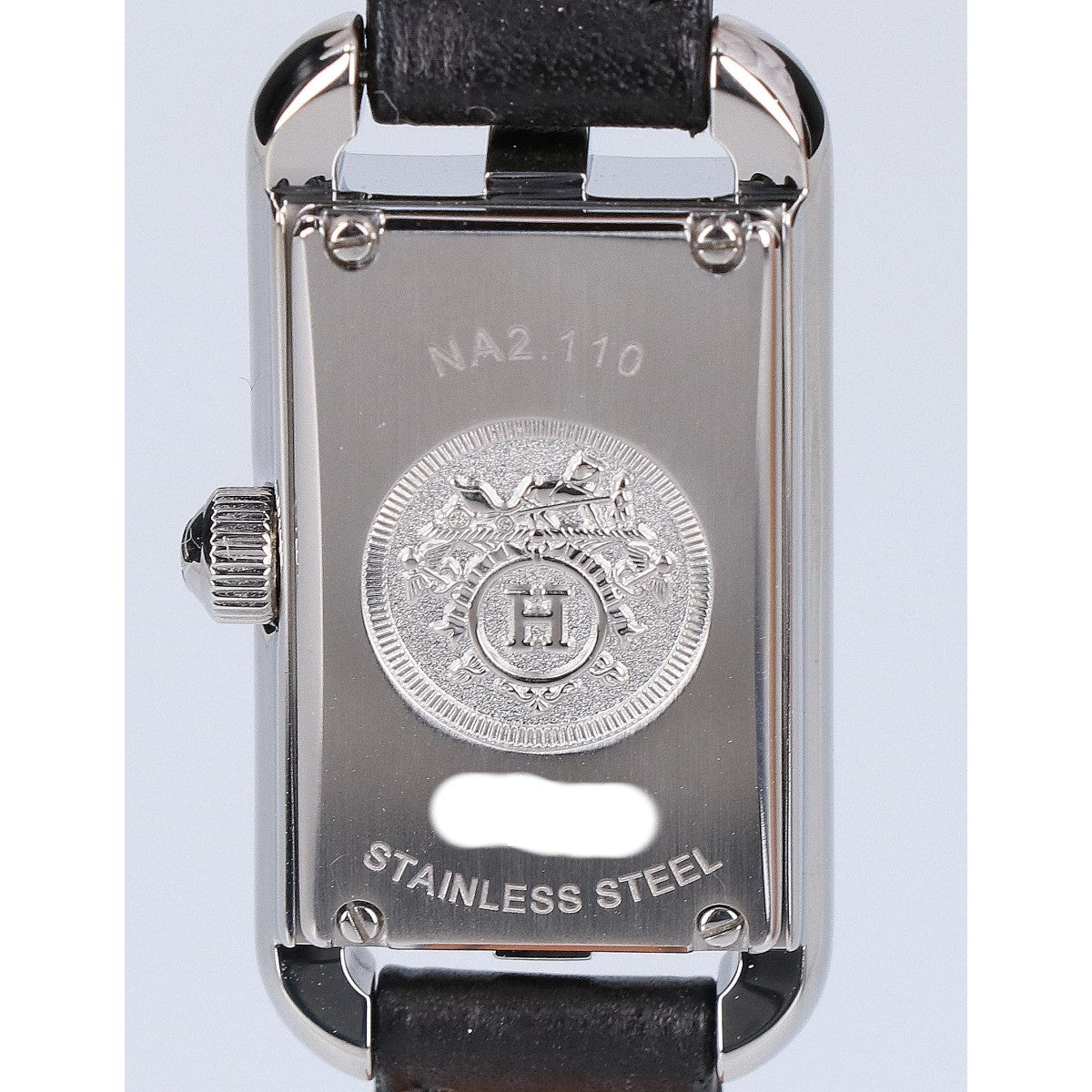 HERMES エルメス 新品仕上げ済み NA2.110 ナンタケット カーフレザーベルト クオーツ 腕時計