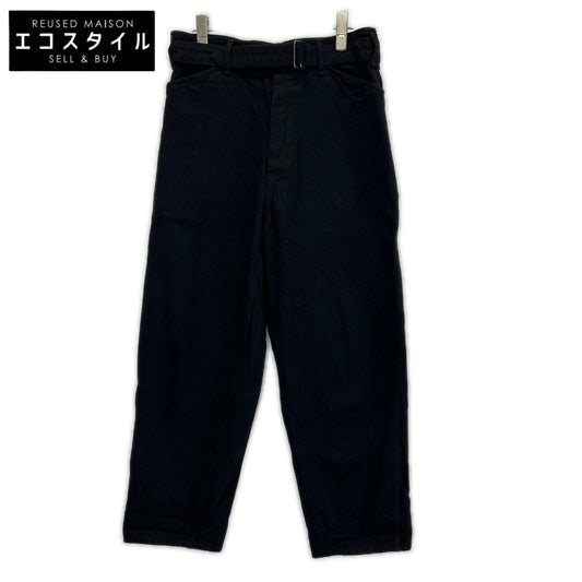 COMOLI コモリ 19AW Q03-03005 ブラック デニム ベルテッドパンツ ボトムス
