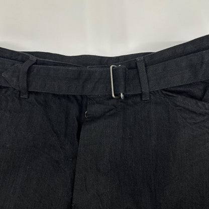 COMOLI 19AW Q03-03005 Black denim belted pants Bottoms