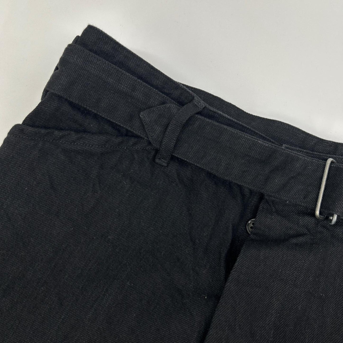 COMOLI コモリ 19AW Q03-03005 ブラック デニム ベルテッドパンツ ボトムス