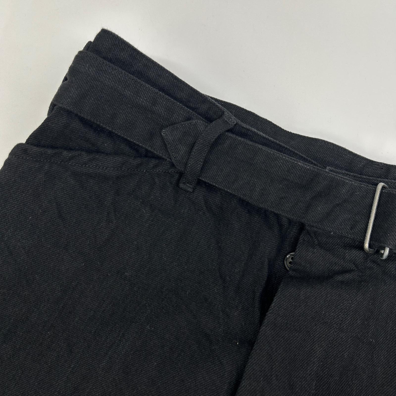 COMOLI コモリ 19AW Q03-03005 ブラック デニム ベルテッドパンツ ボトムス