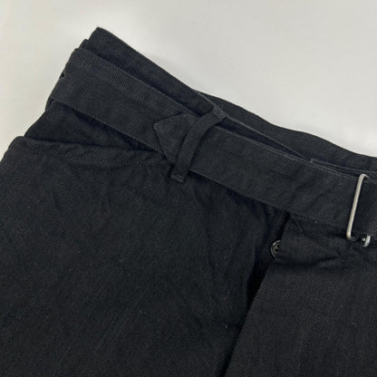 COMOLI コモリ 19AW Q03-03005 ブラック デニム ベルテッドパンツ ボトムス