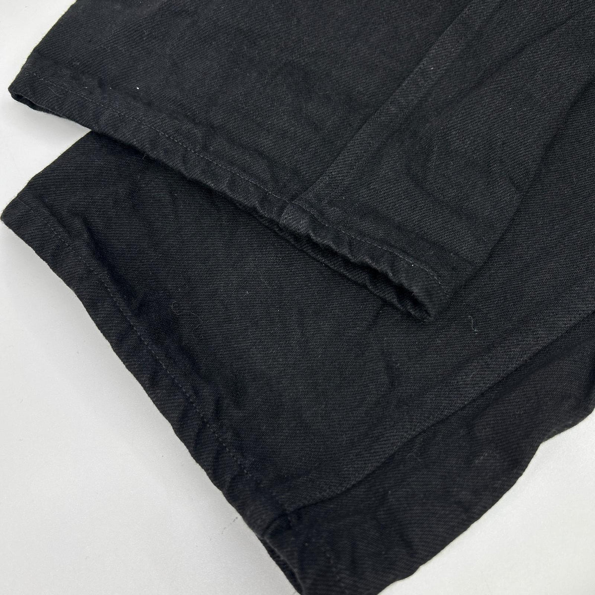 COMOLI 19AW Q03-03005 Black denim belted pants Bottoms