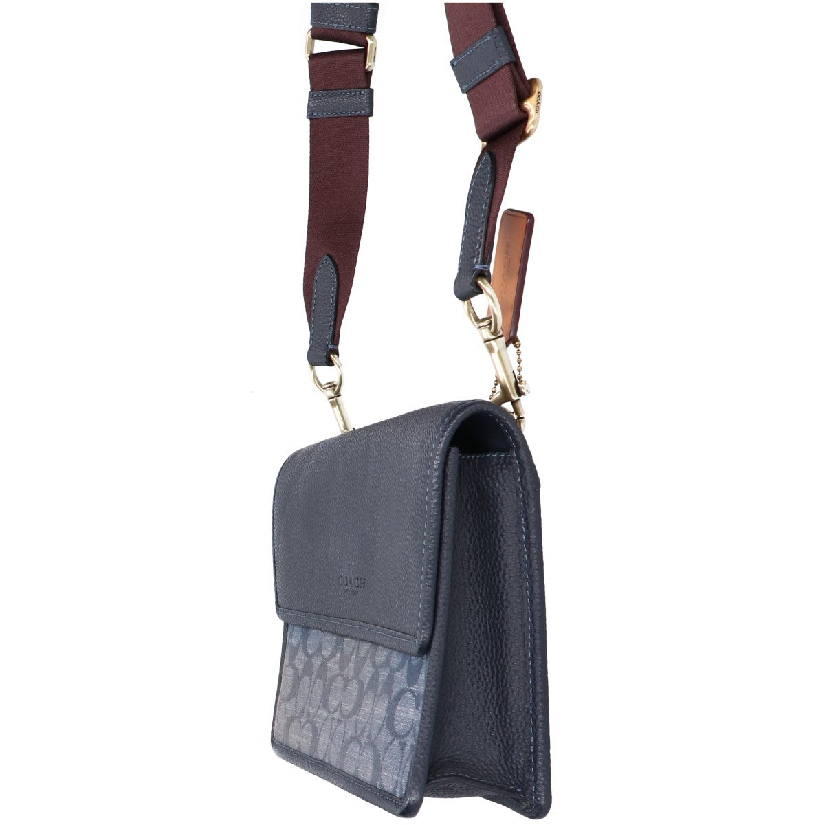 COACH M2144-C8185 Signature Canvas x Leather Crossbody Shoulder Bag