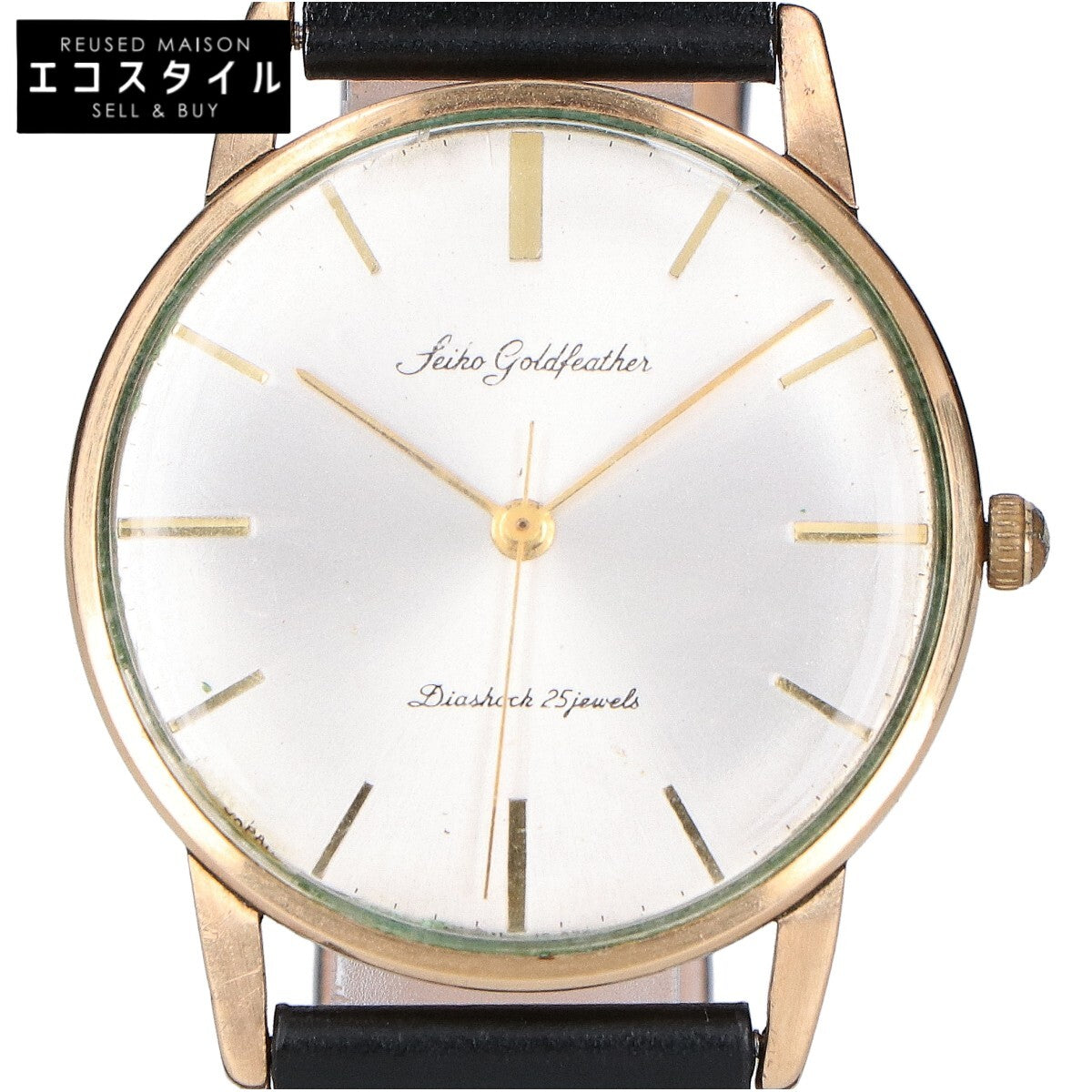 SEIKO セイコー 14K GOLD FILLED 15008 Goldfeather ゴールドフェザー 25石 手巻き 腕時計