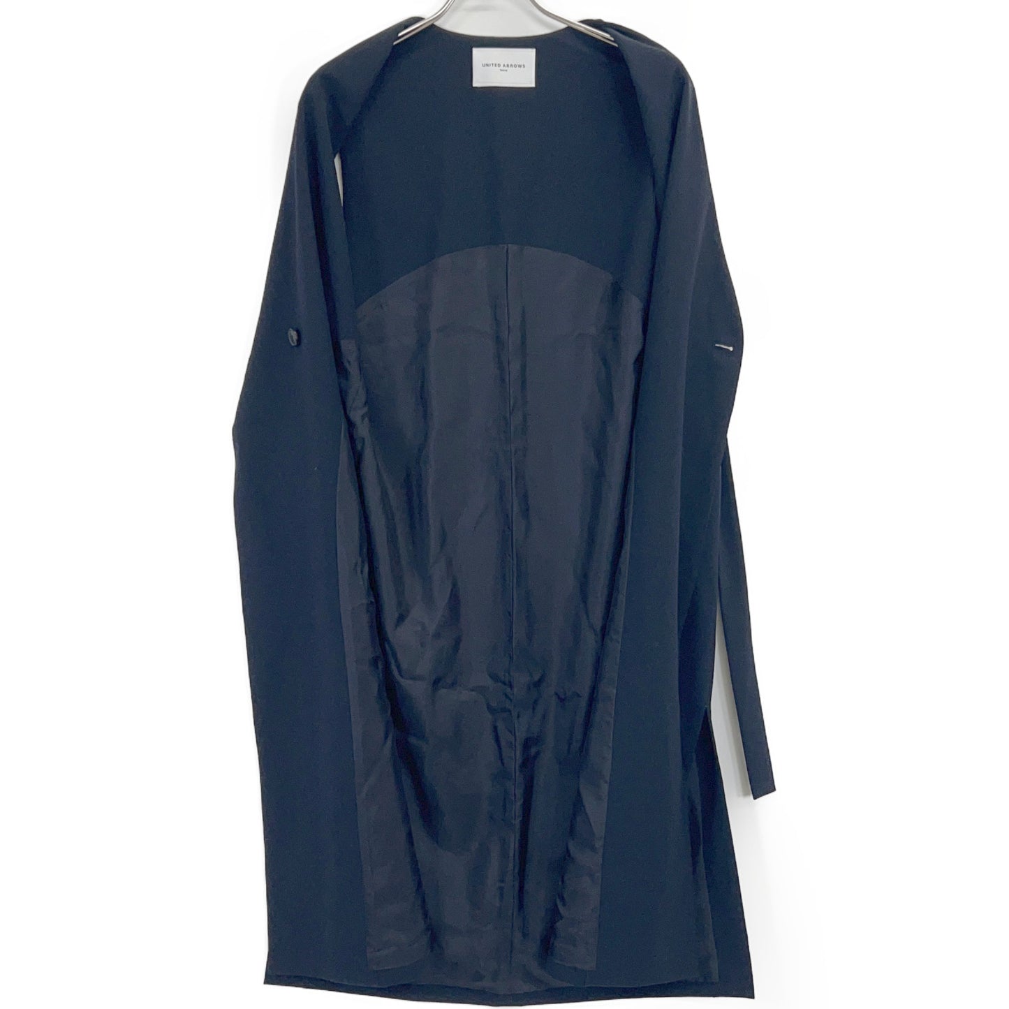 UNITED ARROWS ユナイテッドアローズ 1522-144-2837 ネイビー フロントベルト Vネックのロングベスト ベスト