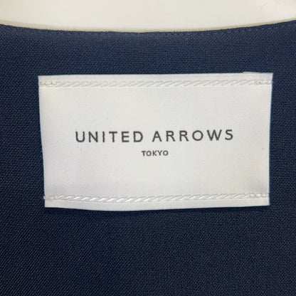 UNITED ARROWS ユナイテッドアローズ 1522-144-2837 ネイビー フロントベルト Vネックのロングベスト ベスト