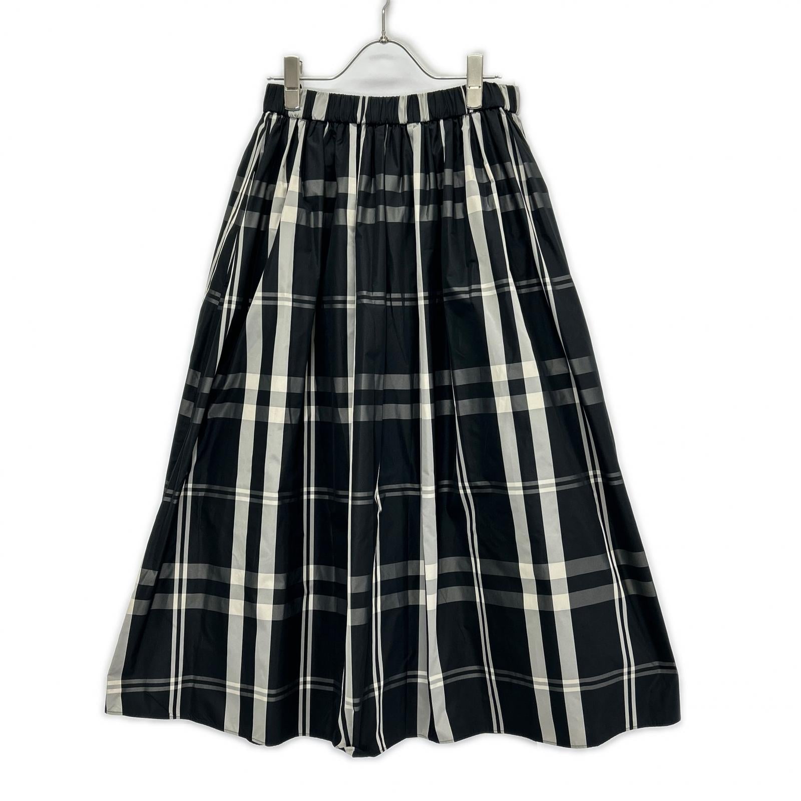 UNITED ARROWS ユナイテッドアローズ 1524-162-5090 ブラック チェック タフタ フレアスカート スカート
