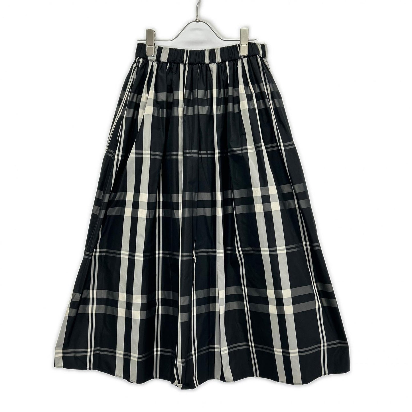 UNITED ARROWS United Arrows 1524-162-5090 Black check taffeta flared skirt skirt