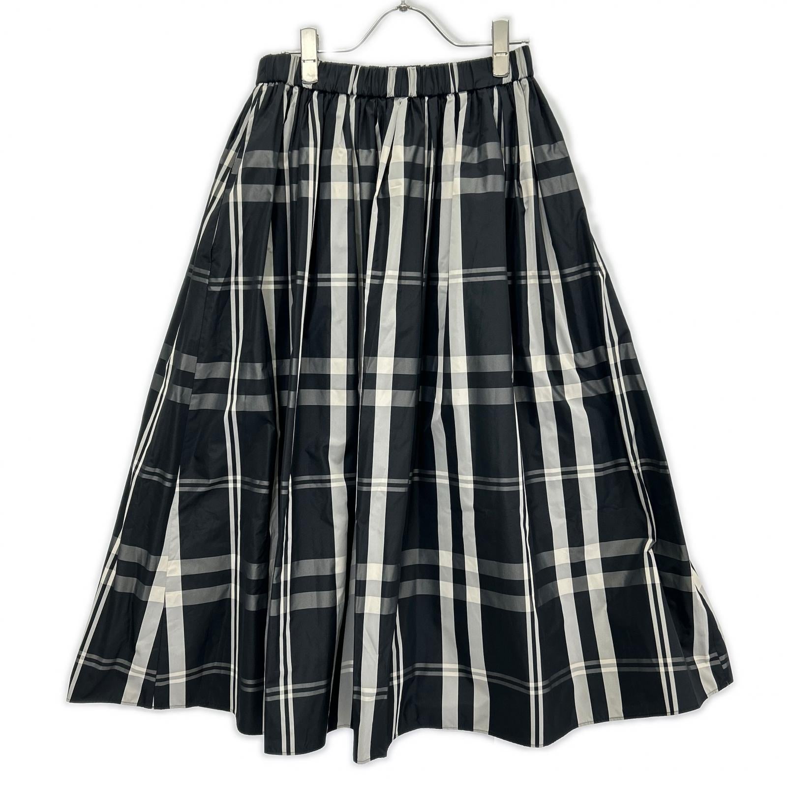 UNITED ARROWS ユナイテッドアローズ 1524-162-5090 ブラック チェック タフタ フレアスカート スカート