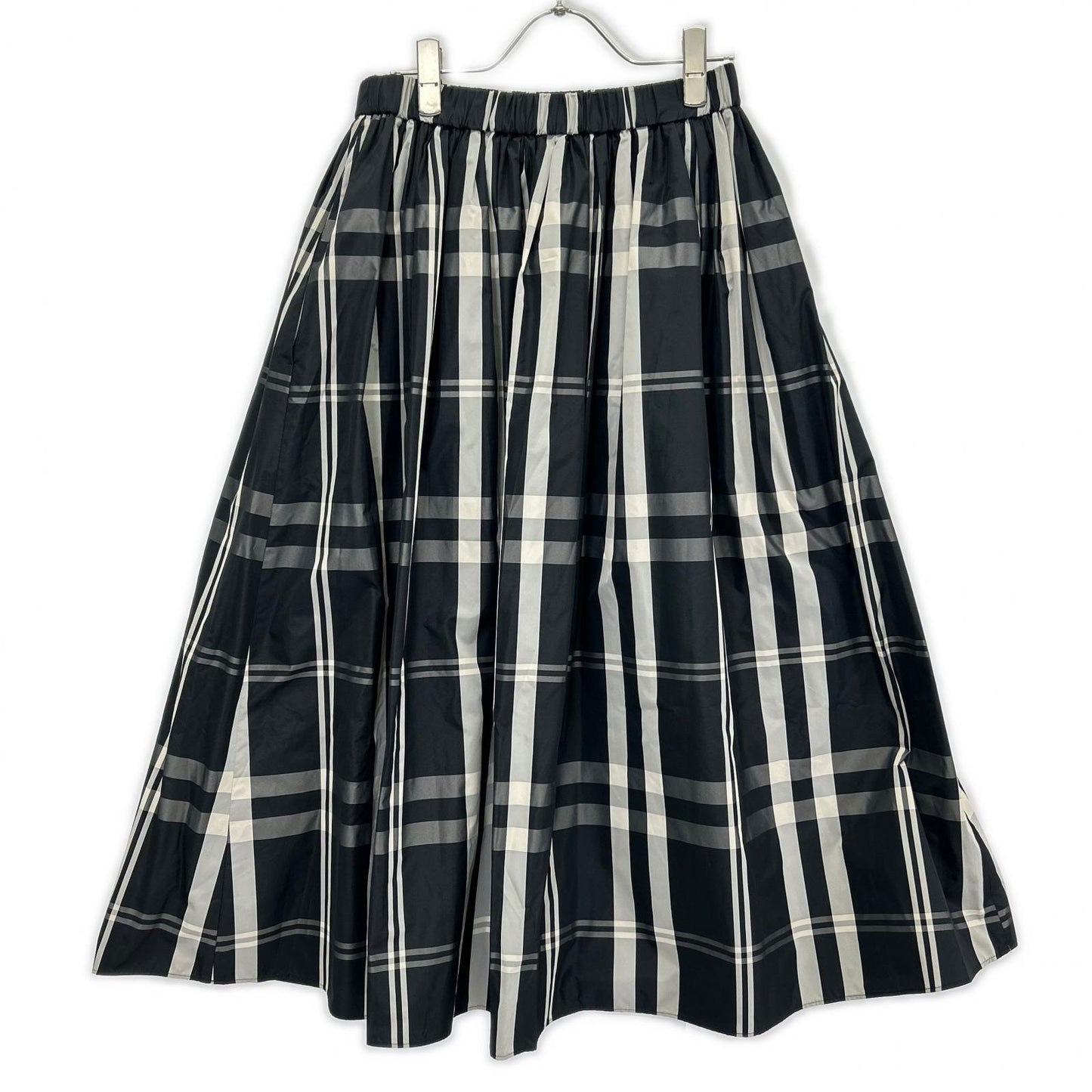 UNITED ARROWS United Arrows 1524-162-5090 Black check taffeta flared skirt skirt