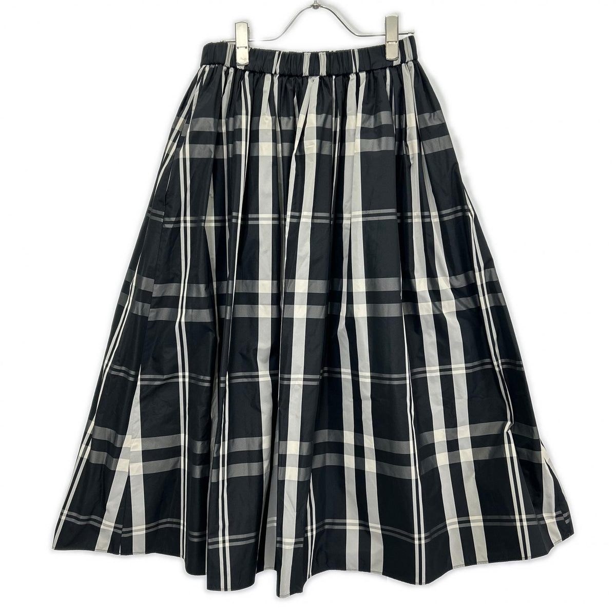 UNITED ARROWS United Arrows 1524-162-5090 Black check taffeta flared skirt skirt