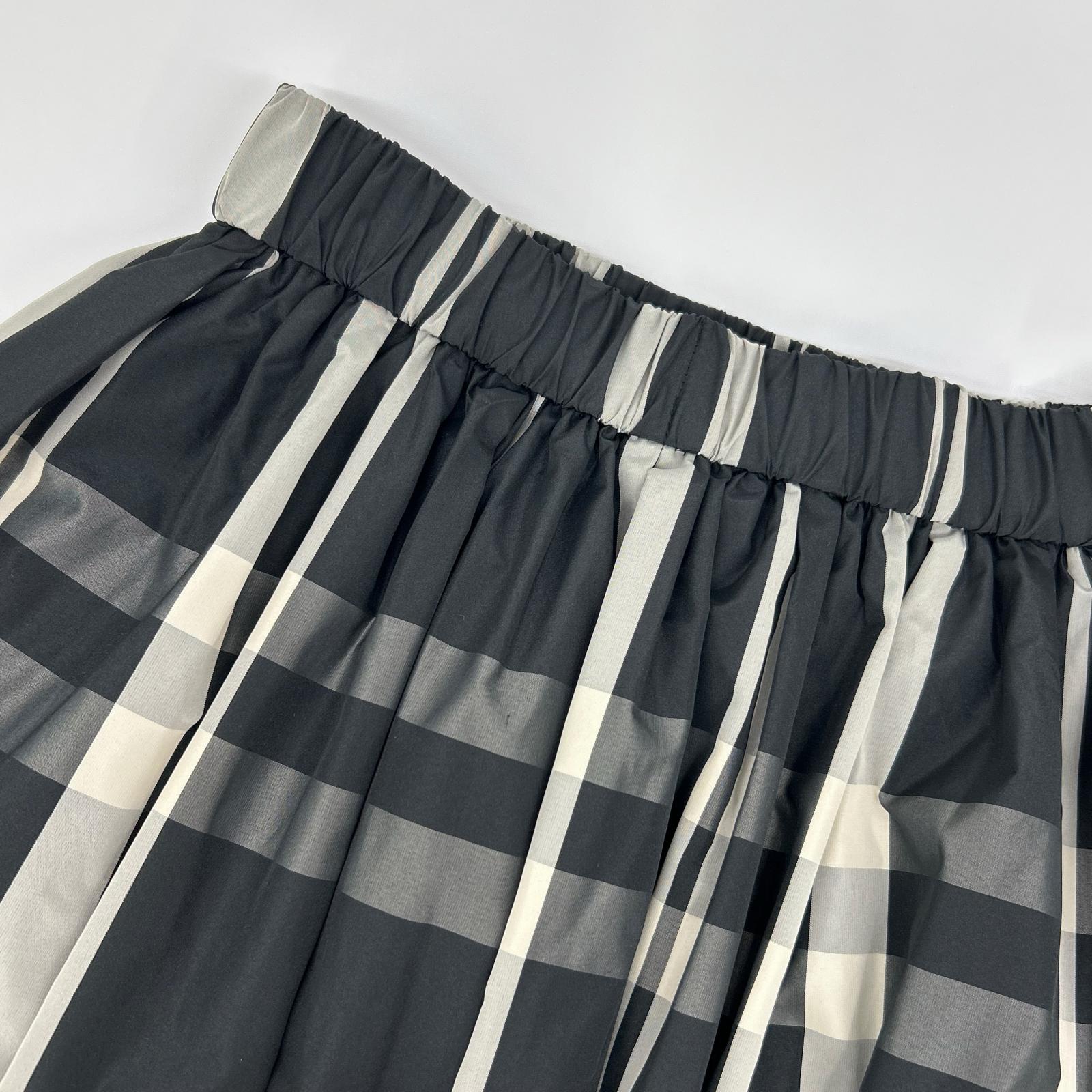 UNITED ARROWS United Arrows 1524-162-5090 Black check taffeta flared skirt skirt