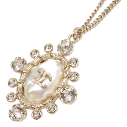 CHANEL シャネル 美品 B19C ココマーク パール x ビジュー ペンダント ネックレス