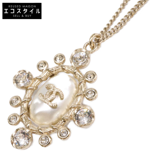CHANEL シャネル 美品 B19C ココマーク パール x ビジュー ペンダント ネックレス
