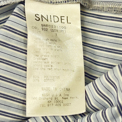 snidel スナイデル SWF0231100 ブルー ストライプ ボリューム イレヘム ワンピース ワンピース