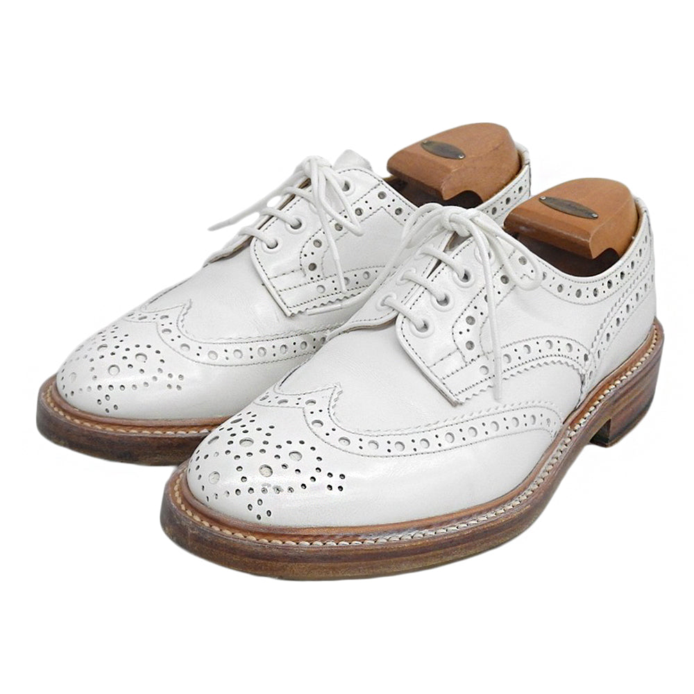 Tricker's トリッカーズ 美品 レザー バートン ウイングチップシューズ メンズ 白 ホワイト 6 1/2 S633/7 シューズ
