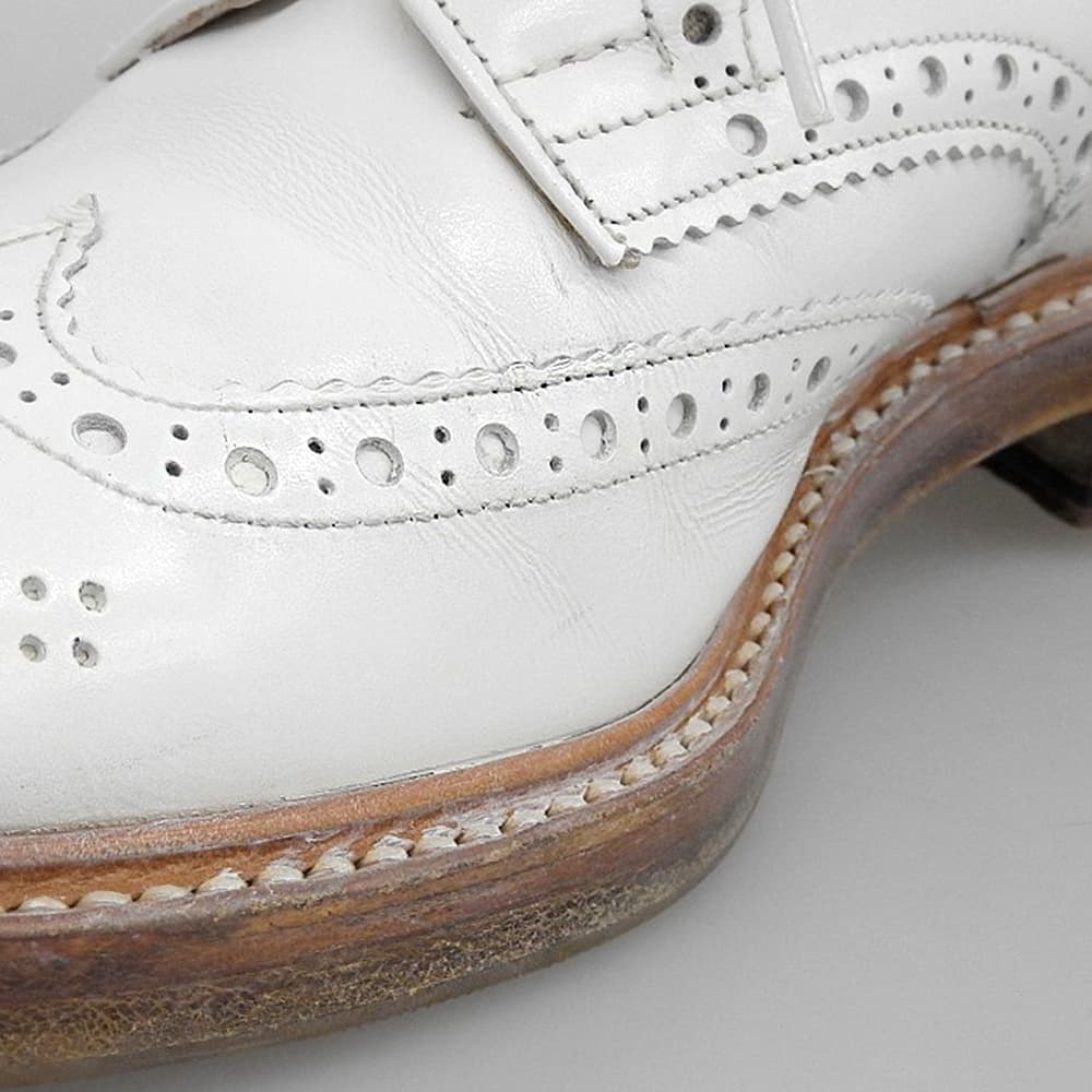 Tricker's トリッカーズ 美品 レザー バートン ウイングチップシューズ メンズ 白 ホワイト 6 1/2 S633/7 シューズ