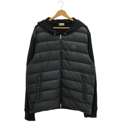 MONCLER モンクレール 23年 ブラック FELPA APERTA CON CAPPUCCIO ダウン切り替え パーカー トップス