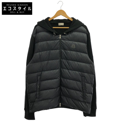 MONCLER モンクレール 23年 ブラック FELPA APERTA CON CAPPUCCIO ダウン切り替え パーカー トップス