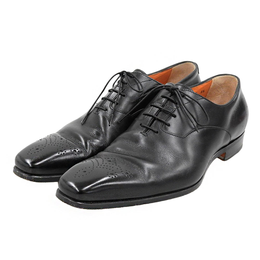 SANTONI サントーニ オックスフォード スクエア メダリオン シューズ メンズ ブラック 8 1/2 MCBO 10039 シューズ