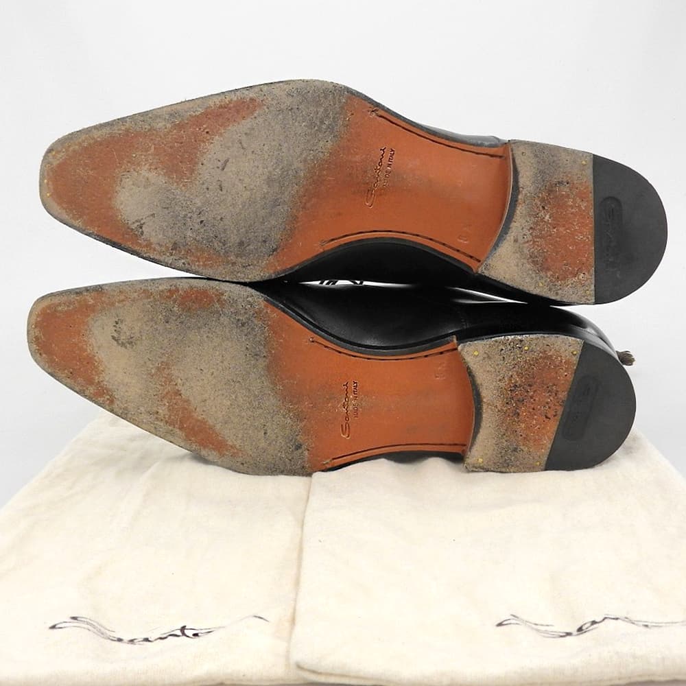 SANTONI サントーニ オックスフォード スクエア メダリオン シューズ メンズ ブラック 8 1/2 MCBO 10039 シューズ