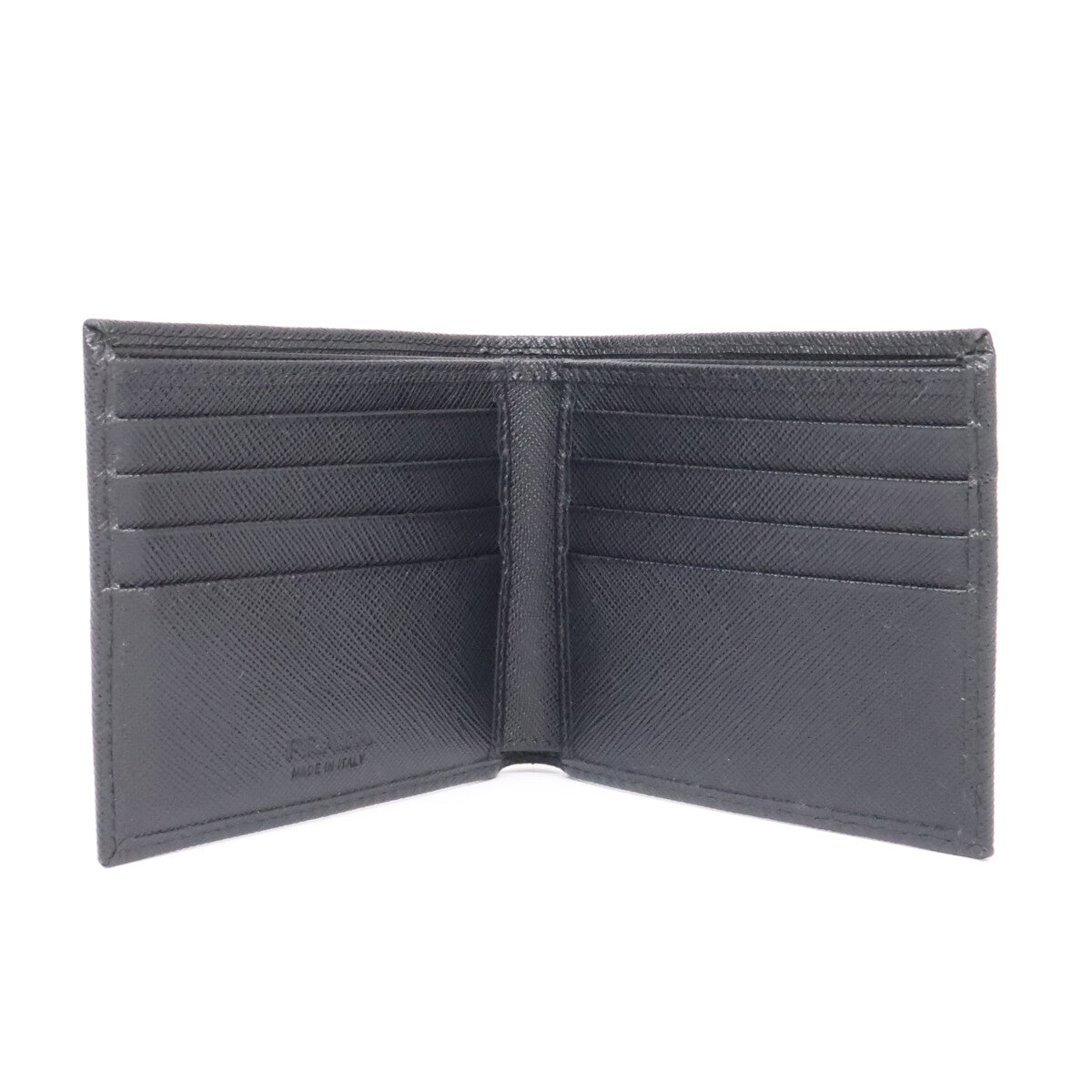 PRADA プラダ 【美品】2MO513 コインパース付きサフィアーノレザーウォレット 二つ折り財布（小銭入れなし）