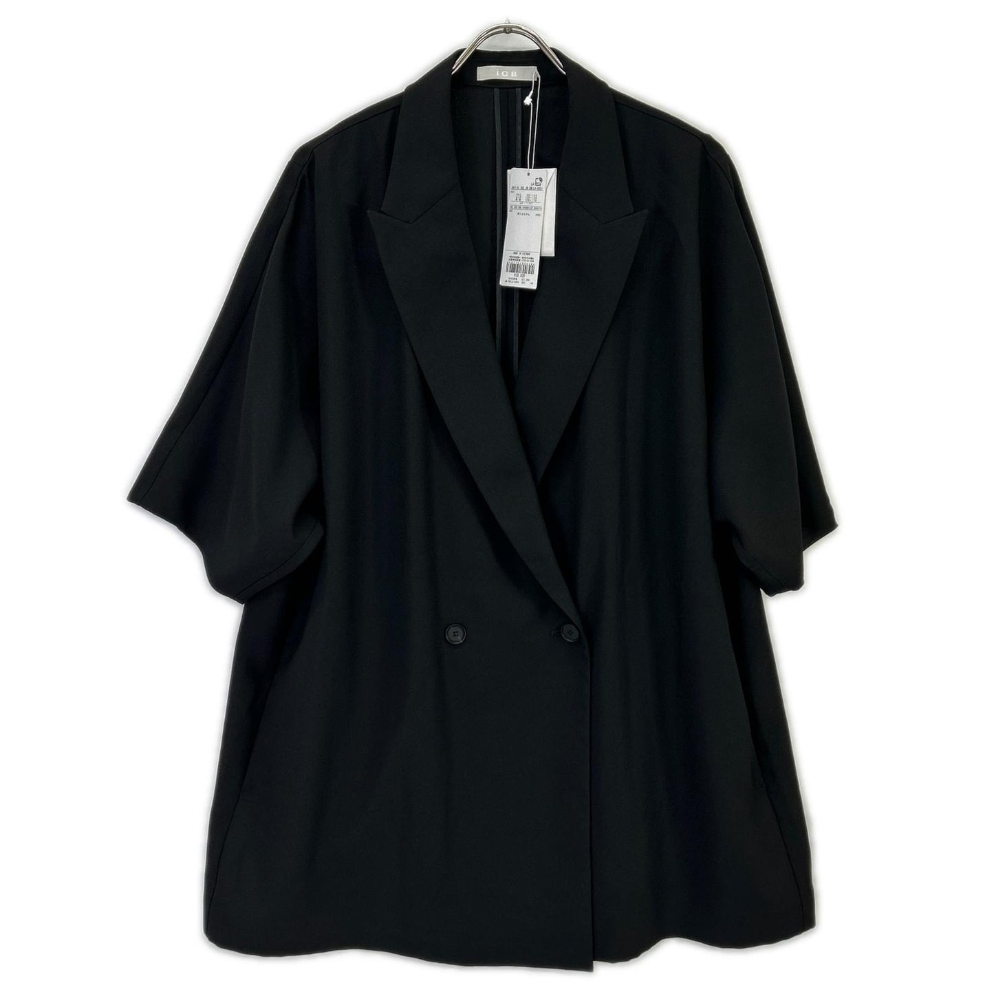 ICB アイシービー 26SS ブラック FluidBackSatin ハーフスリーブジャケット ジャケット