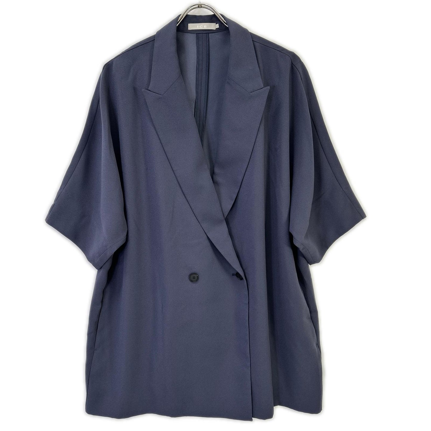 ICB アイシービー 26SS ダルブルー FluidBackSatin ハーフスリーブジャケット ジャケット