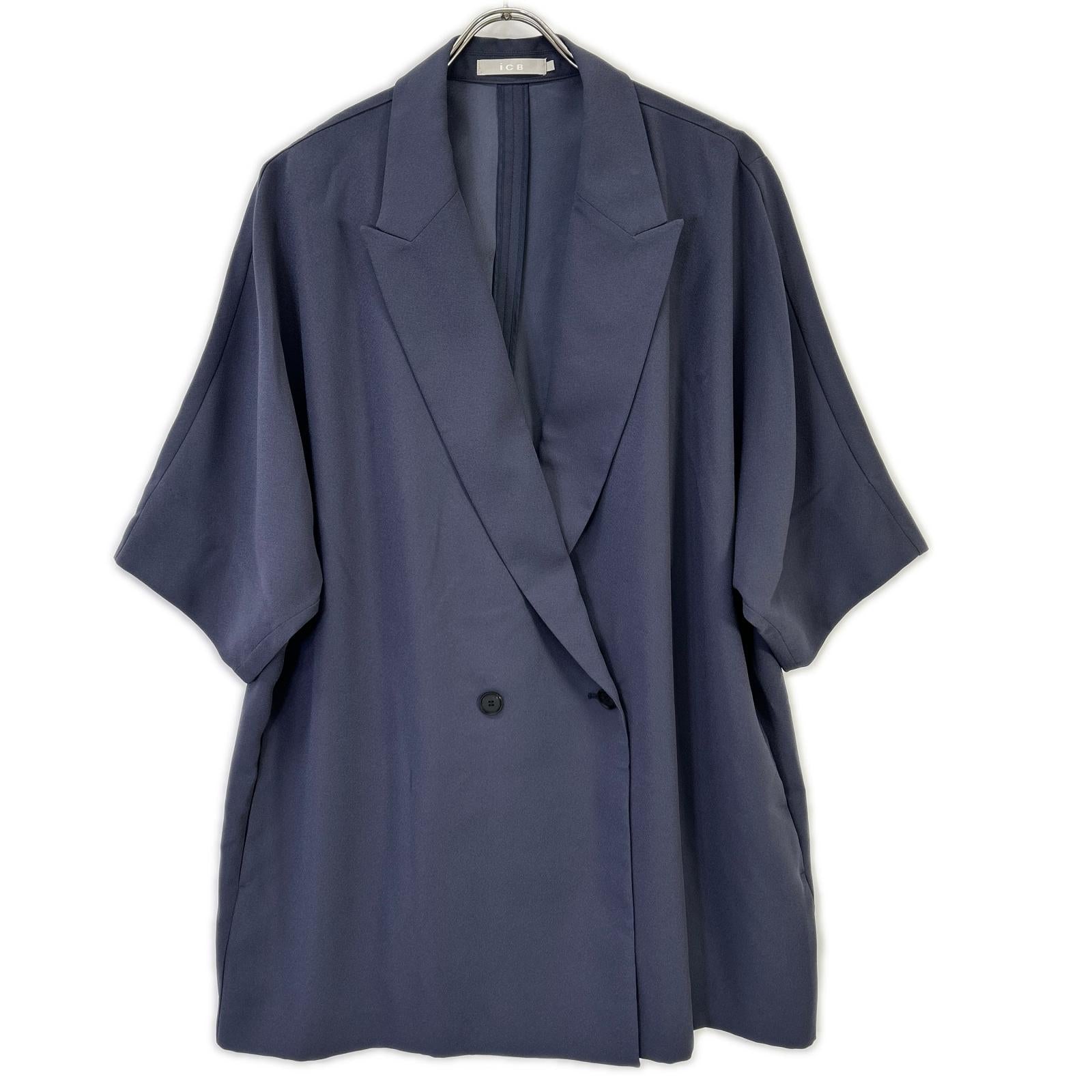 ICB アイシービー 26SS ダルブルー FluidBackSatin ハーフスリーブジャケット ジャケット