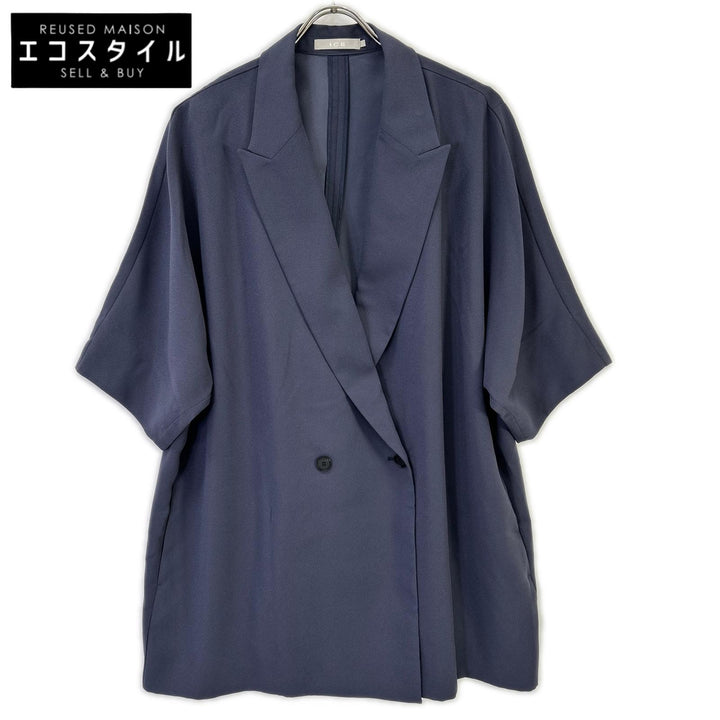 ICB アイシービー 26SS ダルブルー FluidBackSatin ハーフスリーブジャケット ジャケット