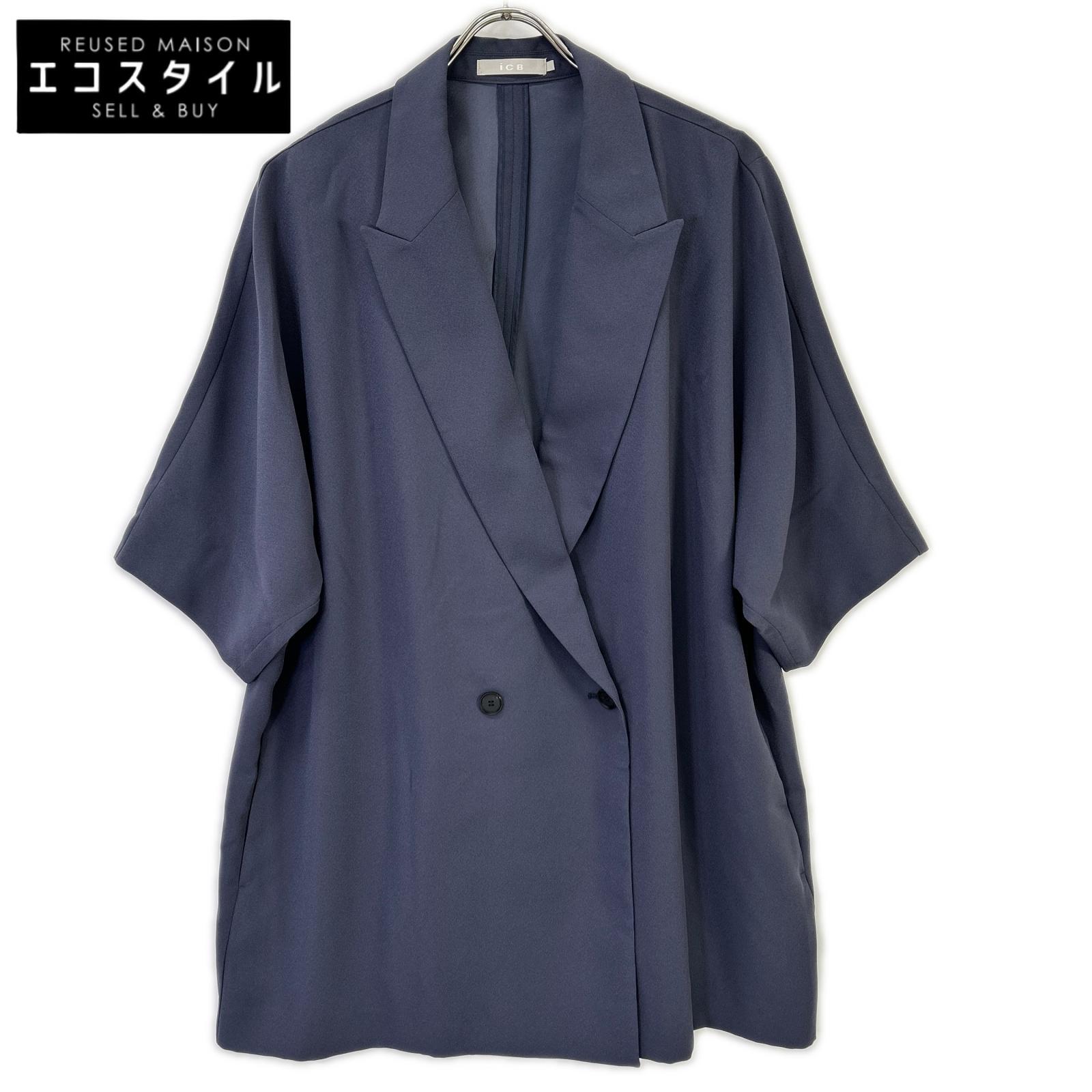 ICB アイシービー 26SS ダルブルー FluidBackSatin ハーフスリーブジャケット ジャケット