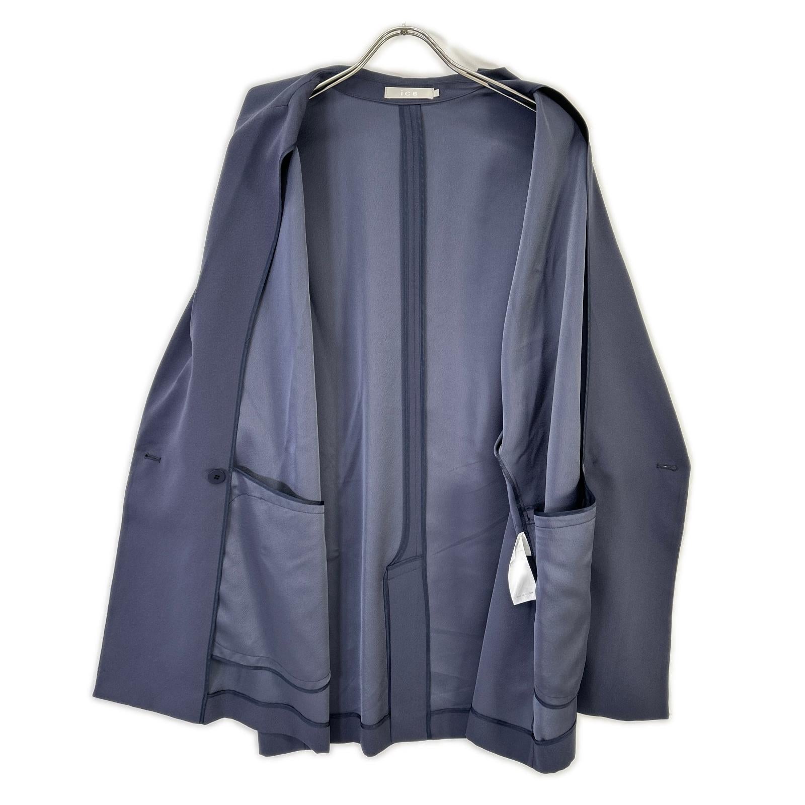 ICB アイシービー 26SS ダルブルー FluidBackSatin ハーフスリーブジャケット ジャケット