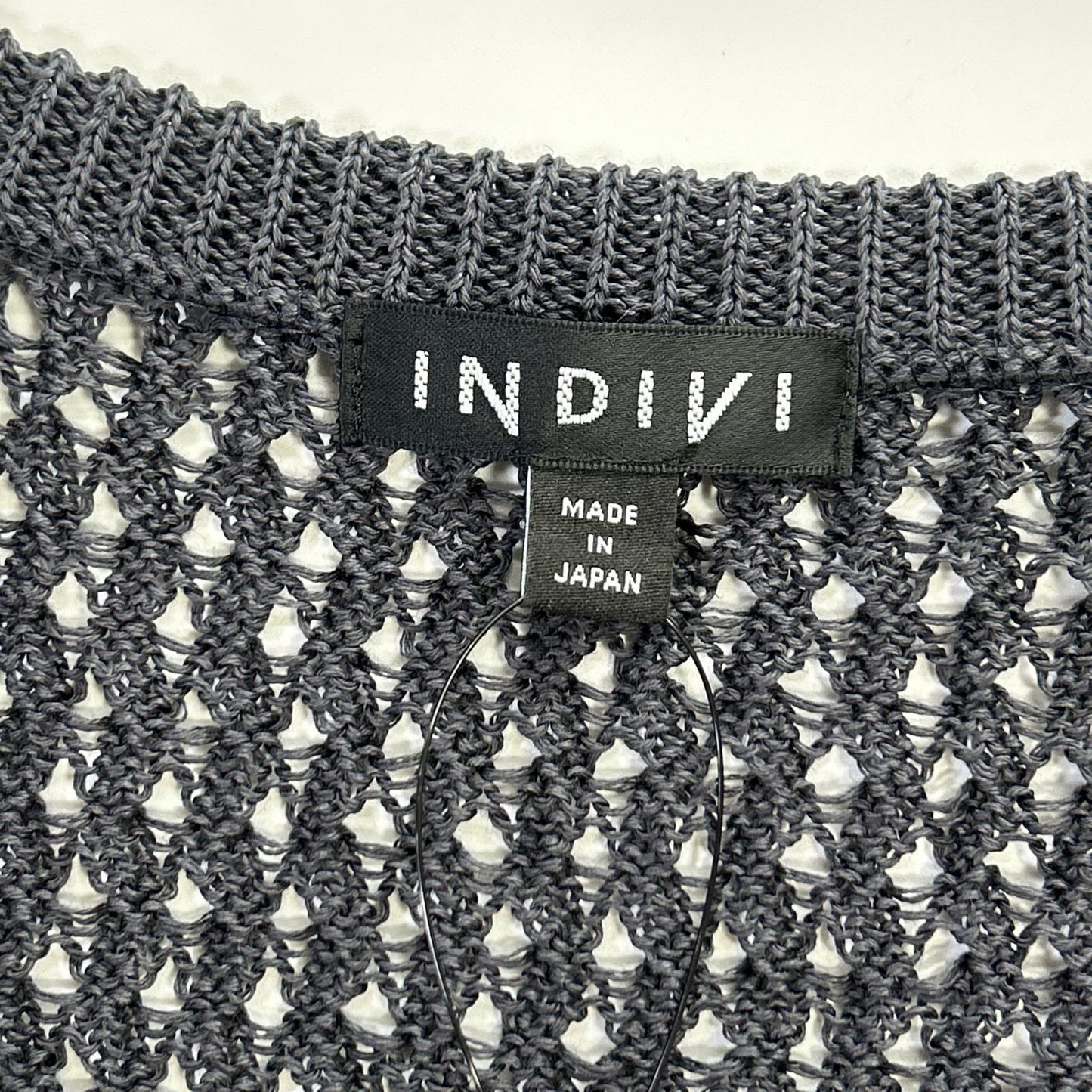 INDIVI インディヴィ ネイビー ブラウン 洗える コットン メッシュジップニットカーディガン トップス