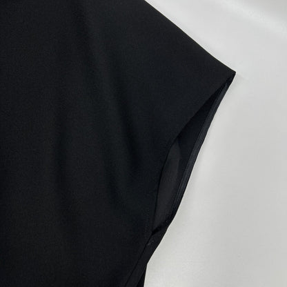 ICB アイシービー 26SS ブラック FluidBackSatin ニット衿シャツワンピース ワンピース