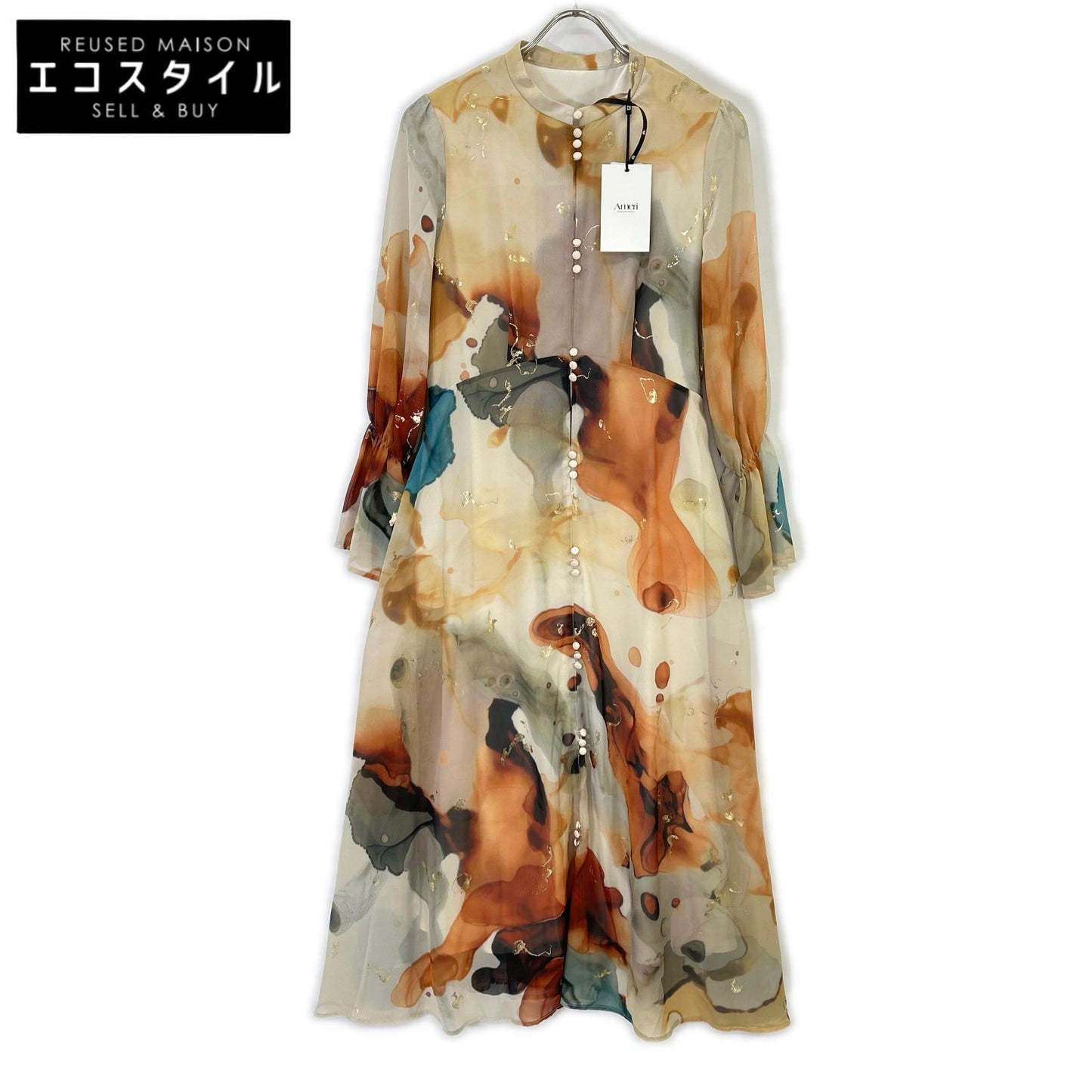 Ameri アメリ UNDRESSED AMELIA INK ART DRESS ワンピース ワンピース