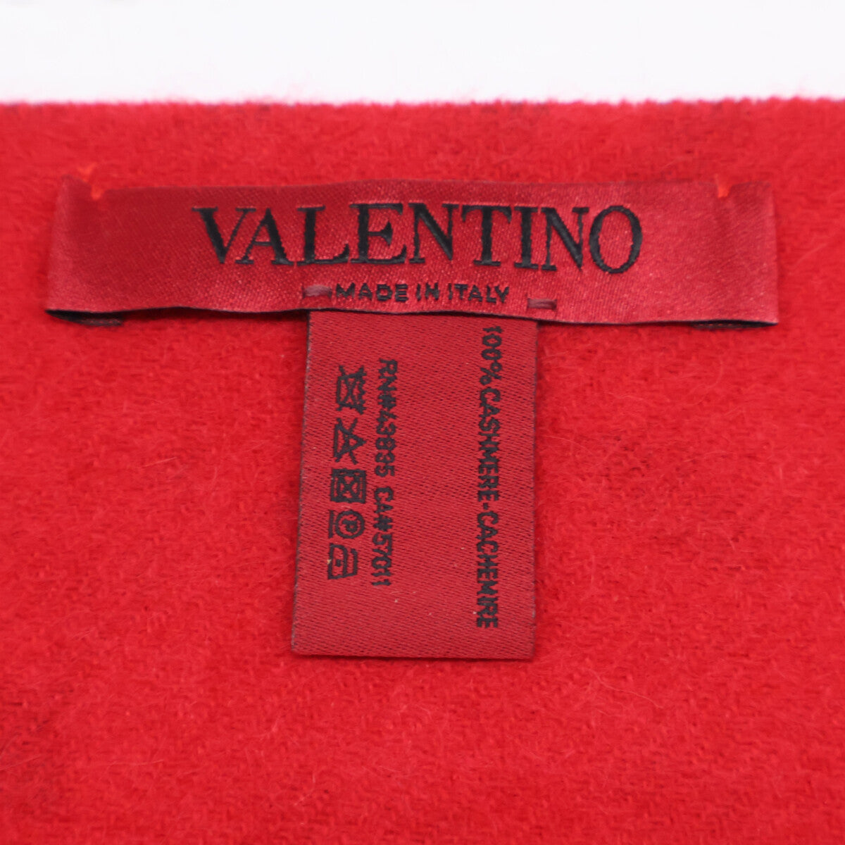 VALENTINO ヴァレンティノ 【新品同様】MT9E1001PCB バタフライ柄 カシミヤ フリンジ ショール / マフラー