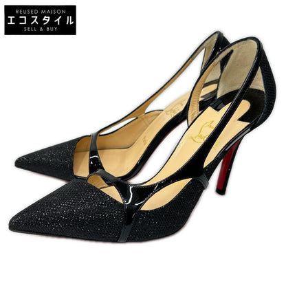 CHRISTIAN LOUBOUTIN [Like new] 1160333 EDITH 100 glitter patent leather pumps shoes