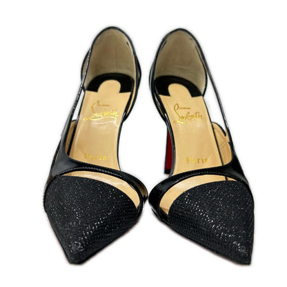 CHRISTIAN LOUBOUTIN [Like new] 1160333 EDITH 100 glitter patent leather pumps shoes