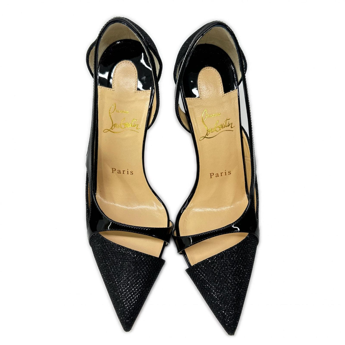CHRISTIAN LOUBOUTIN [Like new] 1160333 EDITH 100 glitter patent leather pumps shoes