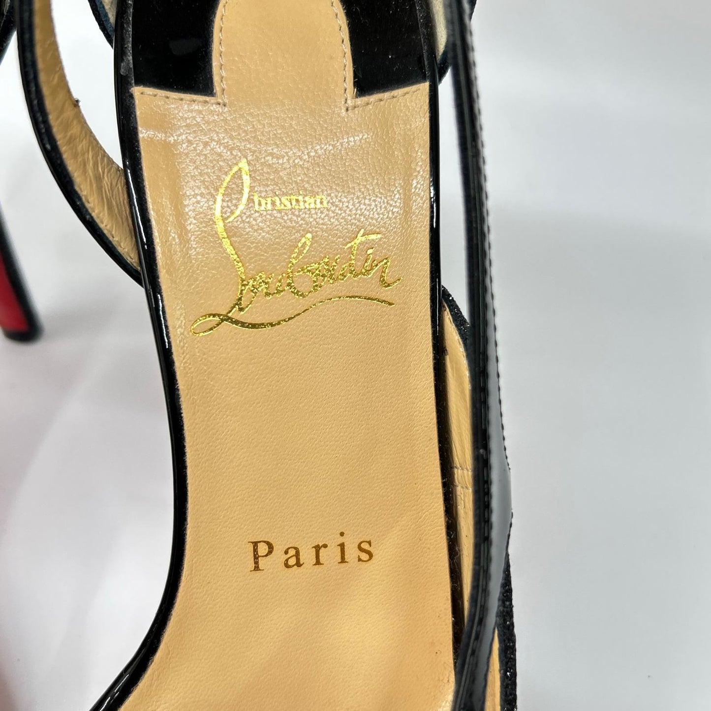 CHRISTIAN LOUBOUTIN クリスチャンルブタン 【美品】1160333 EDITH 100 グリッター パテント ヒールパンプス シューズ