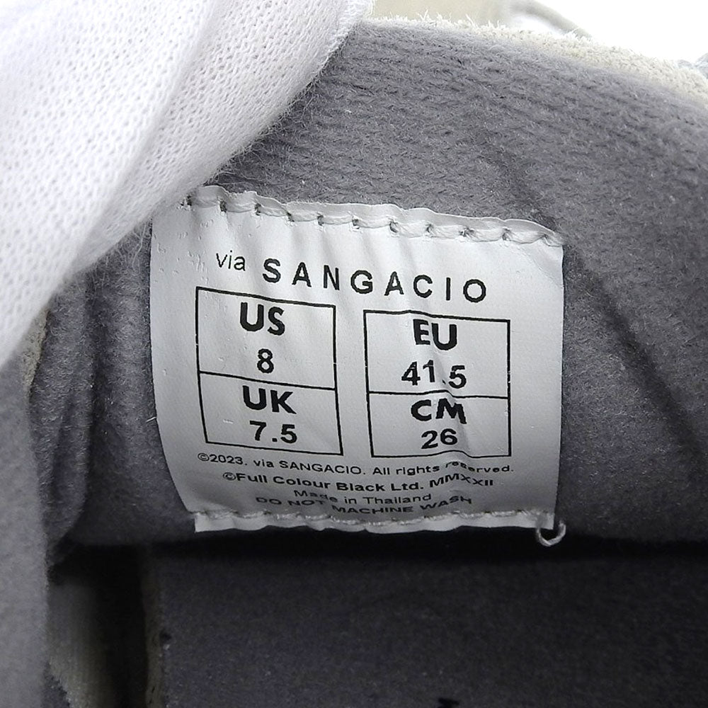 sangacio サンガッチョ Banksy にゅーずMOM レザー スニーカー シューズ メンズ ホワイト×グレー 26cm シューズ
