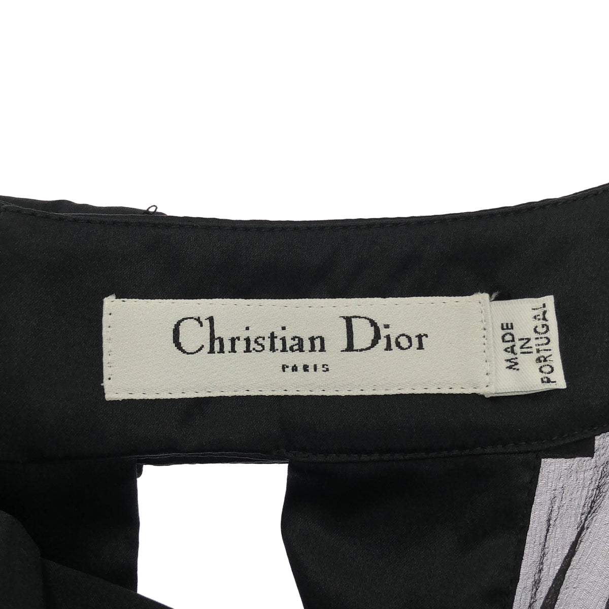 Christian Dior クリスチャンディオール 08年 8C12055070 ブラック シルク シアー ブラウス トップス