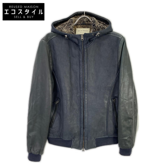 ETRO エトロ 172-1L503-9878 ブラック ラムレザー 裏地ベア ジャケット ジャケット