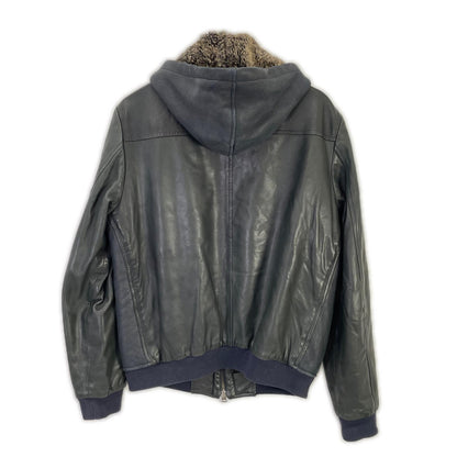 ETRO エトロ 172-1L503-9878 ブラック ラムレザー 裏地ベア ジャケット ジャケット