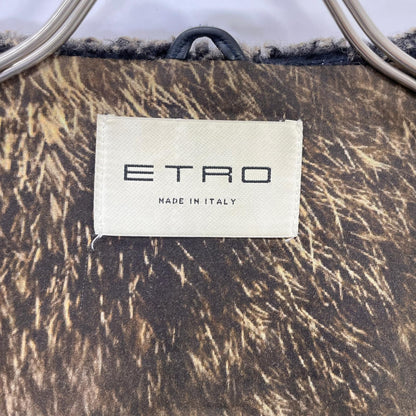 ETRO エトロ 172-1L503-9878 ブラック ラムレザー 裏地ベア ジャケット ジャケット