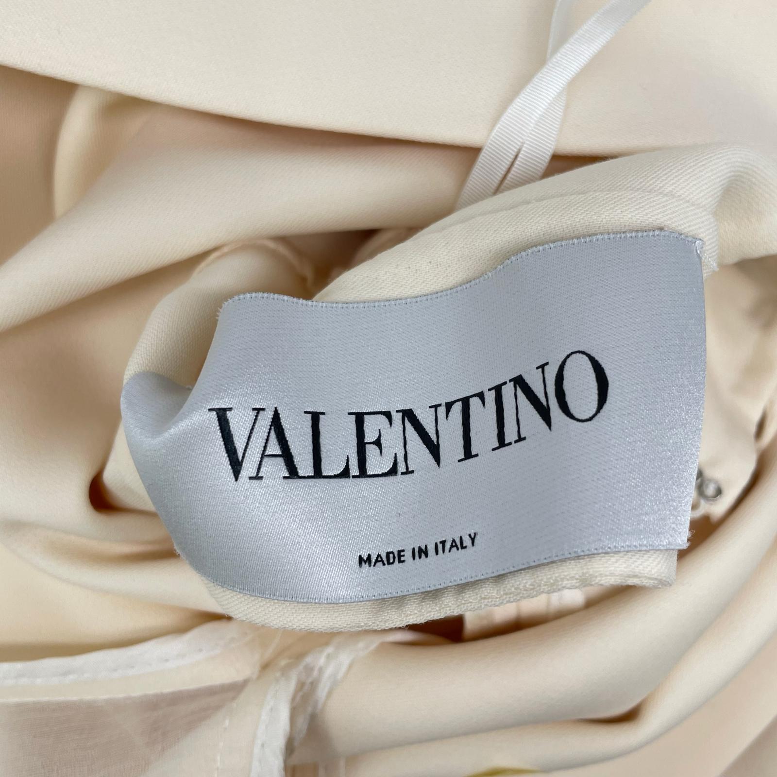 VALENTINO ヴァレンティノ PB0VAIA03NI アイボリー ウール ケープ付き ドレスワンピース ワンピース