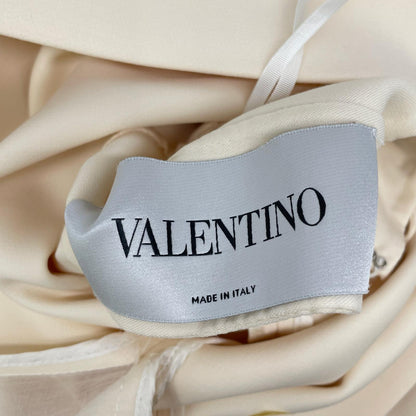 VALENTINO ヴァレンティノ PB0VAIA03NI アイボリー ウール ケープ付き ドレスワンピース ワンピース