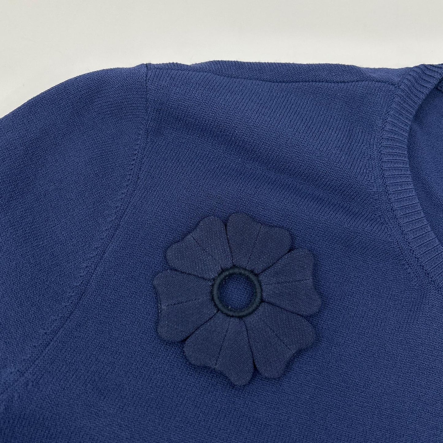 VALENTINO ヴァレンティノ RB3KAA01XLW ネイビー レーヨン フラワー刺繍 カーディガン トップス