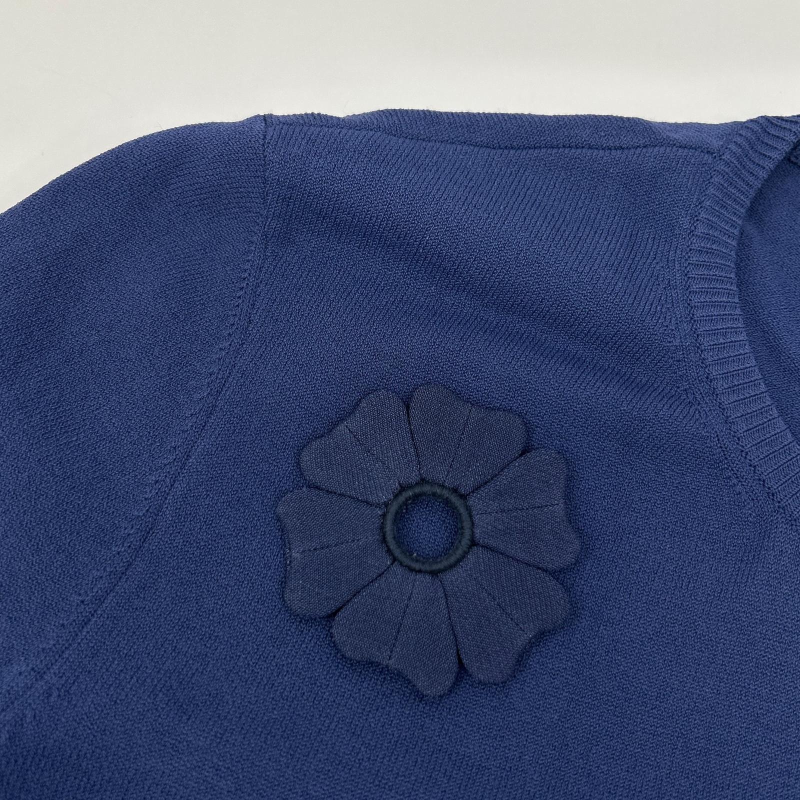 VALENTINO ヴァレンティノ RB3KAA01XLW ネイビー レーヨン フラワー刺繍 カーディガン トップス